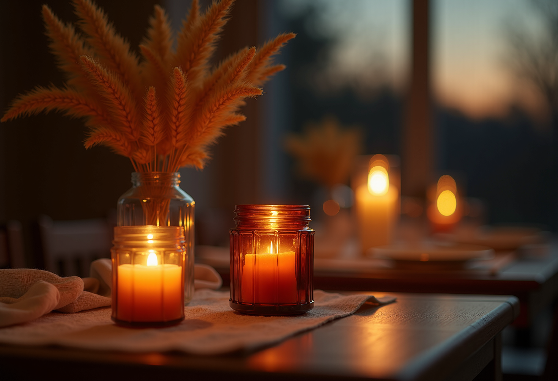 Lit on the table