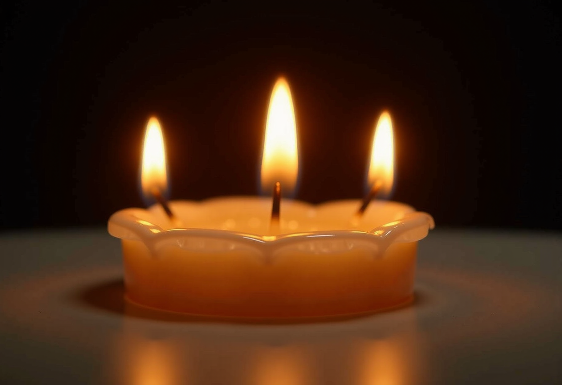 Three-wick close-up